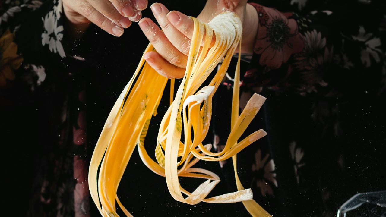Pasta making in Italy.